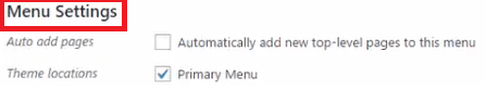 menu setting